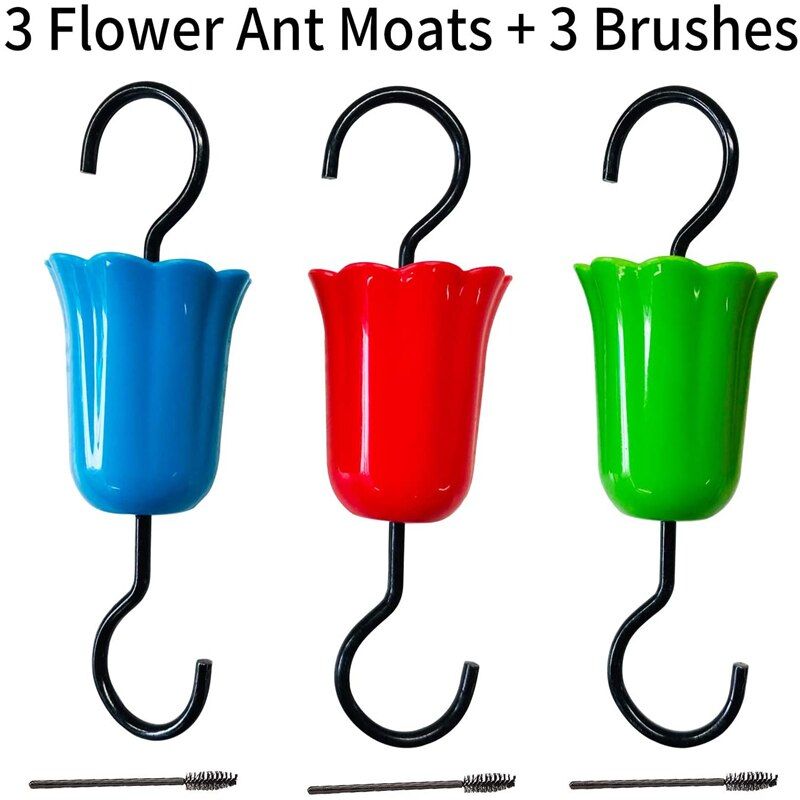 Pièces/Ensemble Fleur Fourmi Douves Insectes Gardes Avec 3 Brosses Ménages Animaux Oiseaux Accessoires Pour Mangeoire Colibri