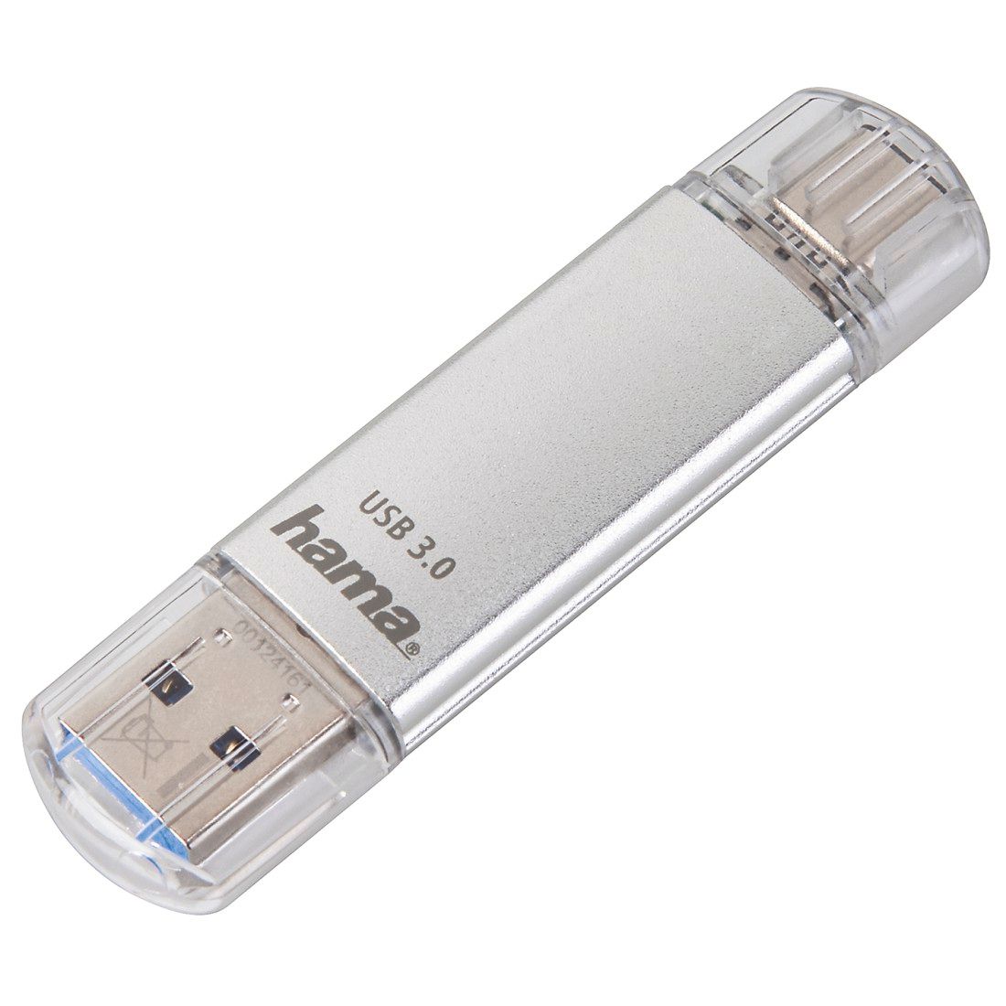 Clé USB C-Laeta, USB-C USB 3.1/USB 3.0, 256 GB, 70 MB/s, argent