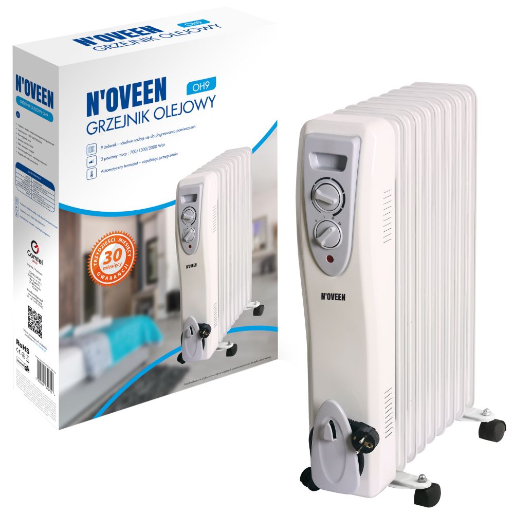 N?Oveen Oh9 Radiateur Électrique Bain D'huile, 2000w