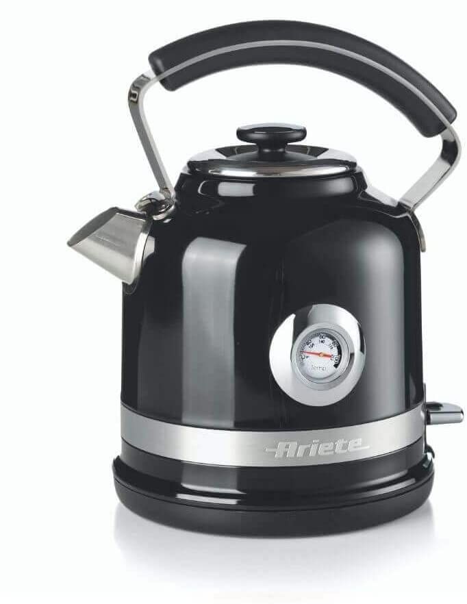 Ariete 2854 Bouilloire électrique moderne capacité 1 7 sans fil 360° système d'arrêt automatique filtre amovible niveau d'eau visible thermomètre