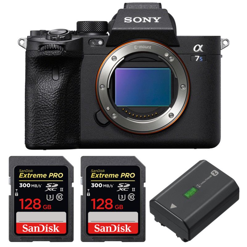 Sony Alpha a7S III Nu + 2 SanDisk Extreme PRO UHS II SDXC 300 MB/ + 1 Sony NP FZ100 Garantie - vue 3
