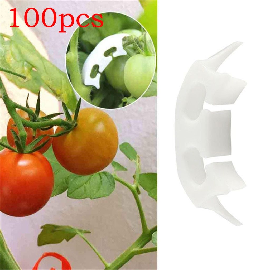 100 pièces réutilisable 25mm plastique plante Support Clips tomate suspendus vigne pinces légumes fixation pince jardin serre ornement