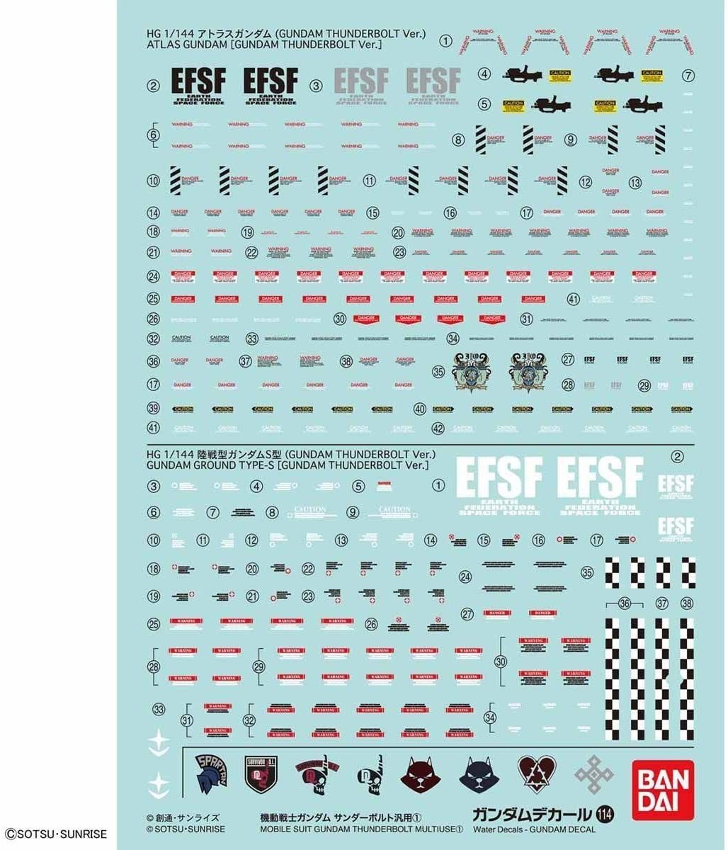 Gundam Decal No.114 Mobile Suit Gundam Thunderbolt General Purpose 1 [Import Japonais]