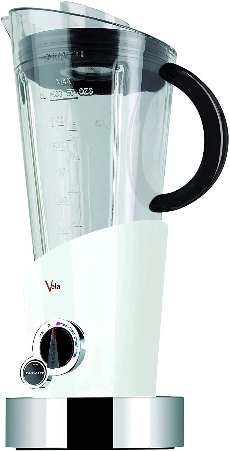 Bugatti Vela Evolution Mixeur Électrique Pour Milk Shakes Et Smoothies Fonction Broyeur À Glace Incluse 4 Vitesses Capacité 1 5 Litre Design Innovant Couleur
