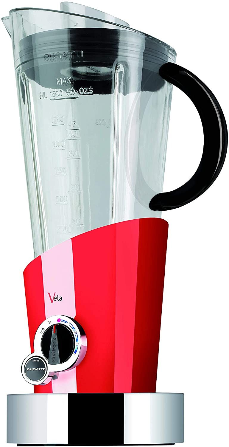 Bugatti Vela Evolution Mixeur Électrique Pour Milk Shakes Et Smoothies Fonction Broyeur À Glace Incluse 4 Vitesses Capacité 1 5 Litre Design Innovant [Classe Énergétique A]