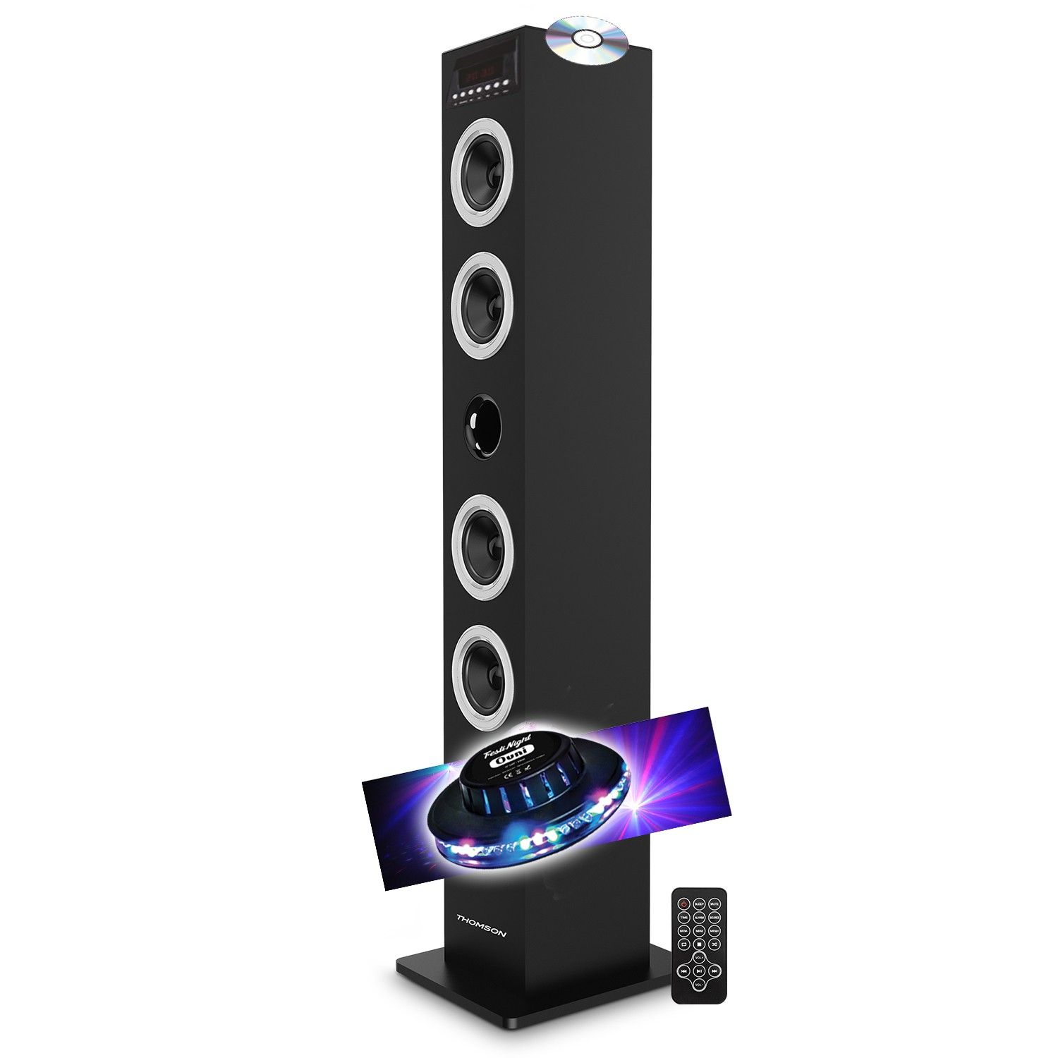 Tour de son multimédia avec Lecteur CD DS120CD avec Bluetooth USBSDRadio FM Puissance de 60 Watts Lumière LED OVNI