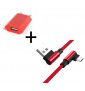 Pack Pour Nokia 2.3 Smartphone Micro Usb (Cable 90 Degres Fast Charge + Prise Secteur Couleur) - Rouge