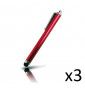 Grand Stylet X3 Pour Xiaomi Mi 9 Lite Smartphone Tablette Ecrire Universel Lot De 3 - Rouge