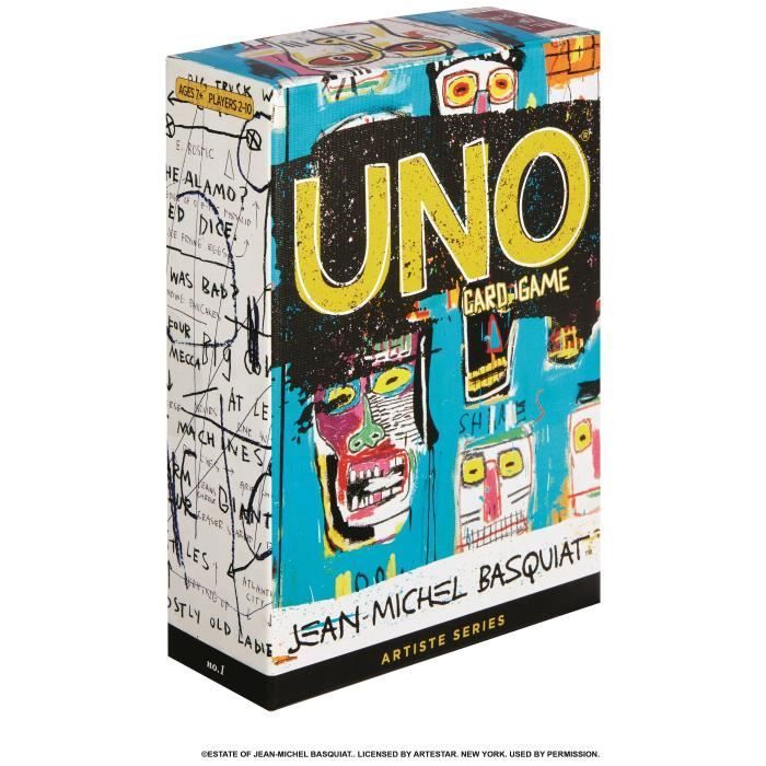 Mattel Games Uno Basquiat Artiste Jeu De Cartes Famille A De Deux A Quatre Joueurs Et +