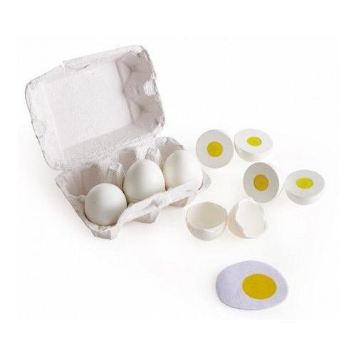 Hape Boîte À Oeuf Jouet Nourriture 7-Pièces Blanc