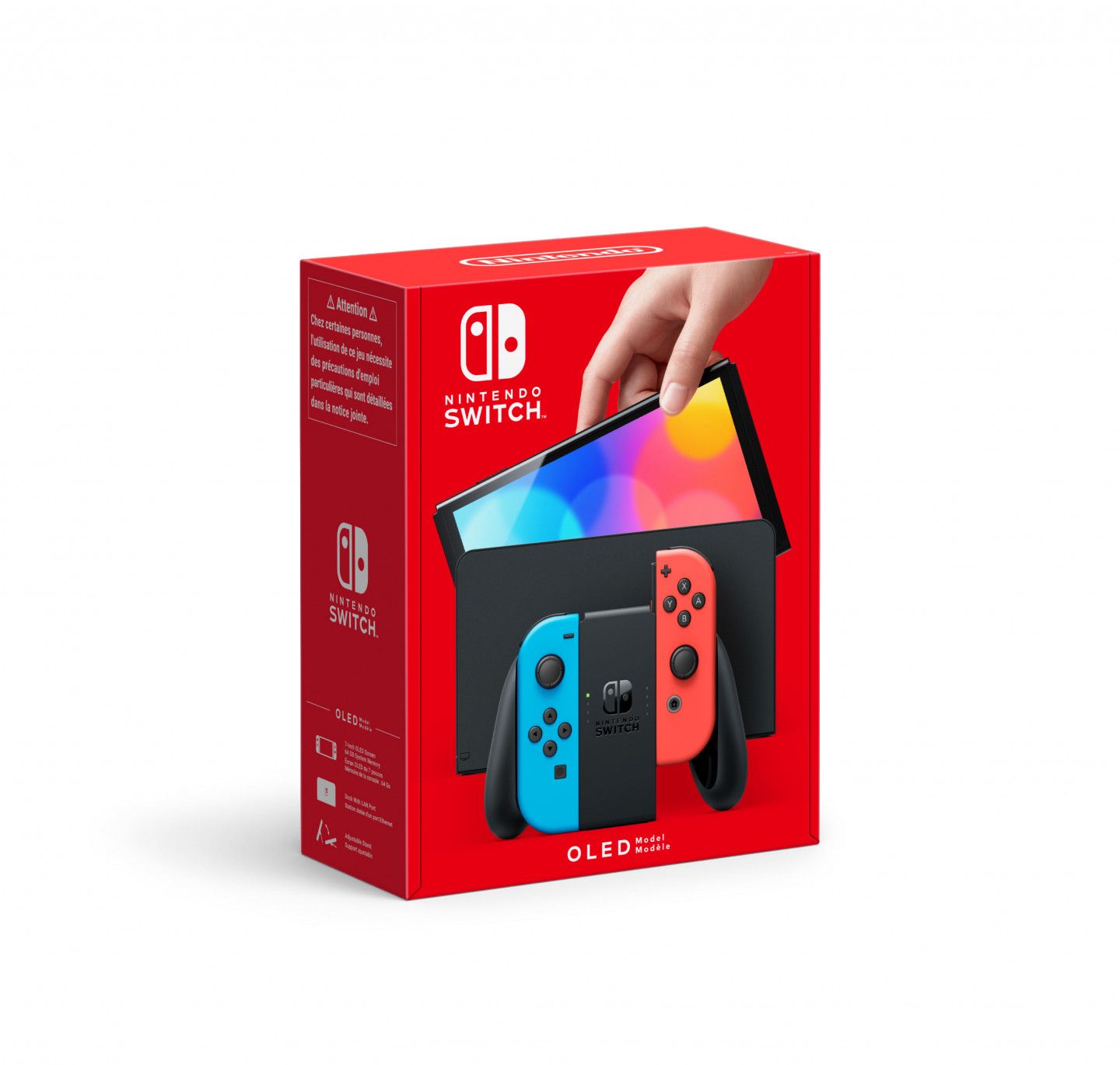 Console Nintendo Switch – Modèle OLED néon néon Version HK Chargeur UK d'origine avec 'Adaptateur UK FR