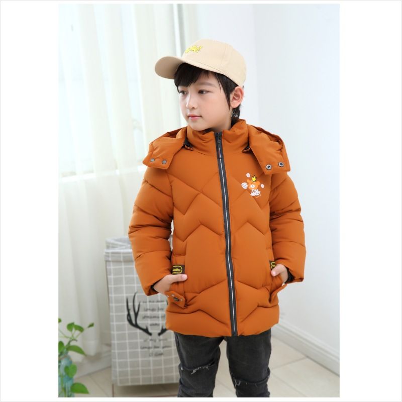 Doudoune Enfant Garçon De Marque À Capuche Detachable Parka Épaississant D'hiver Veste Chaude En Cotton -Zs306966