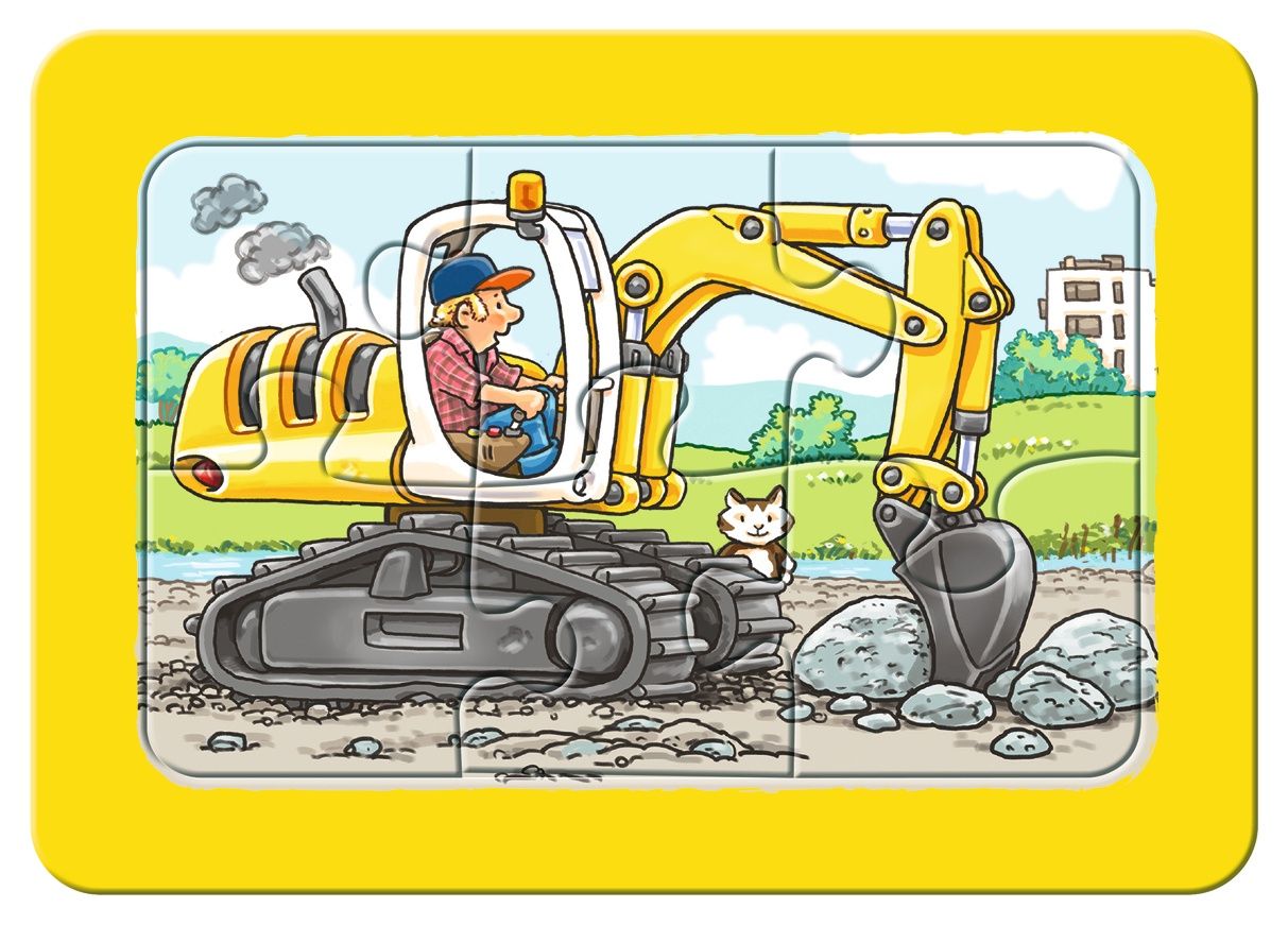 Ravensburger 06573 Puzzle Cadre Excavateur Tracteur Chargeur à Bascule 3 x 6 Pièces