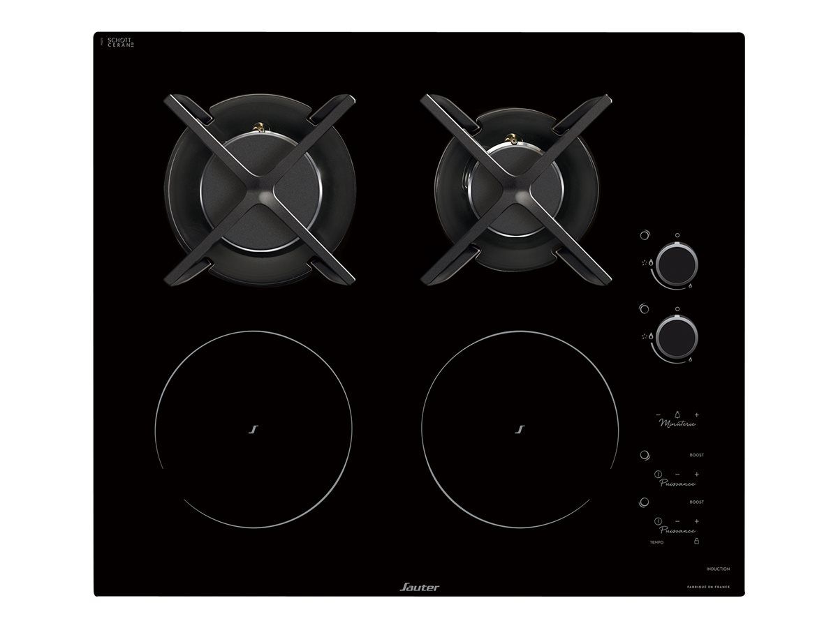 SAUTER Table mixte 4 foyers 2+2 gaz induction SPI9602BM - vue 3