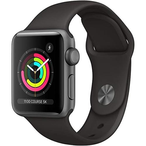 Apple Watch Series 3 (Gps) Boîtier En Aluminium Gris Sidéral De 38 Mm Avec Bracelet Sport Noir
