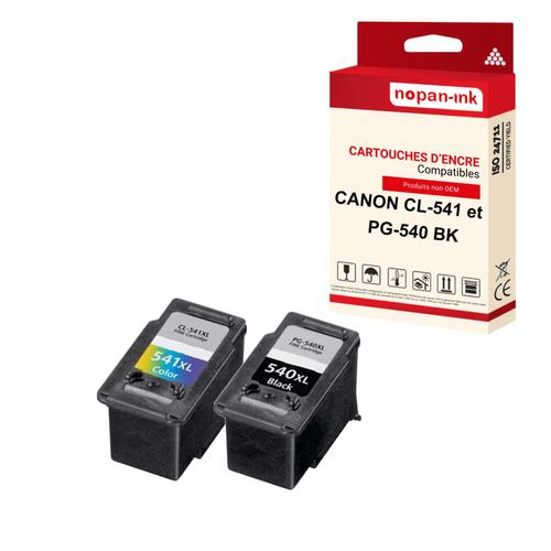 Nopan-Ink - X2 Cartouches Compatibles Pour Canon 540 Xl + 541 Xl 540Xl + 541Xl Noir + Cyan + Magenta + Jaune Pour Canon Mg 2100 Series Mg 2250 Mg 310