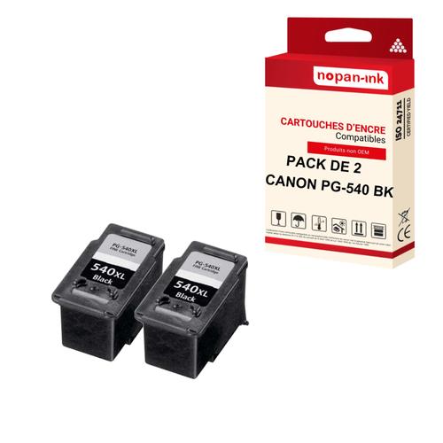 Nopan-Ink - X2 Cartouches Compatibles Pour Canon 540 Xl 540Xl Noir Pour Canon Mg 2100 Series Mg 2250 Mg 3100 Series Mg 3150 Mg 3200 Series Mg 3500 Se