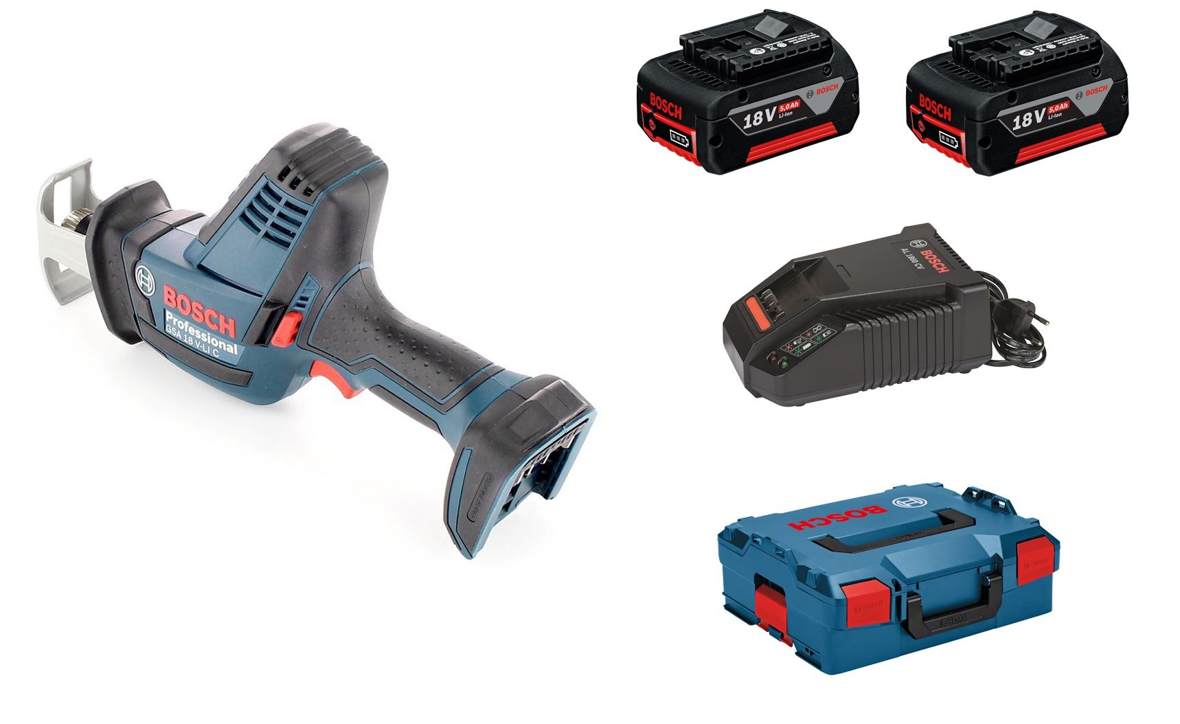 Scie sabre sans fil Bosch Pro GSA 18 V LI C 2 batteries Li Ion 18 V 5 0 Ah malette BOXX - vue 2