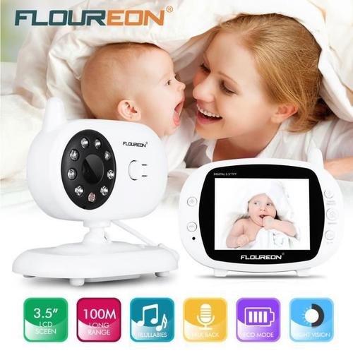 Bã©Bã© Moniteur Babyphone Sans Fil 3,5 Pouces Lcd Ecran Ecoute Bã©Bã© Vidã©O 2.4 Ghz Bidirectionnelle Vidã©O Vision Nocturne Scb84