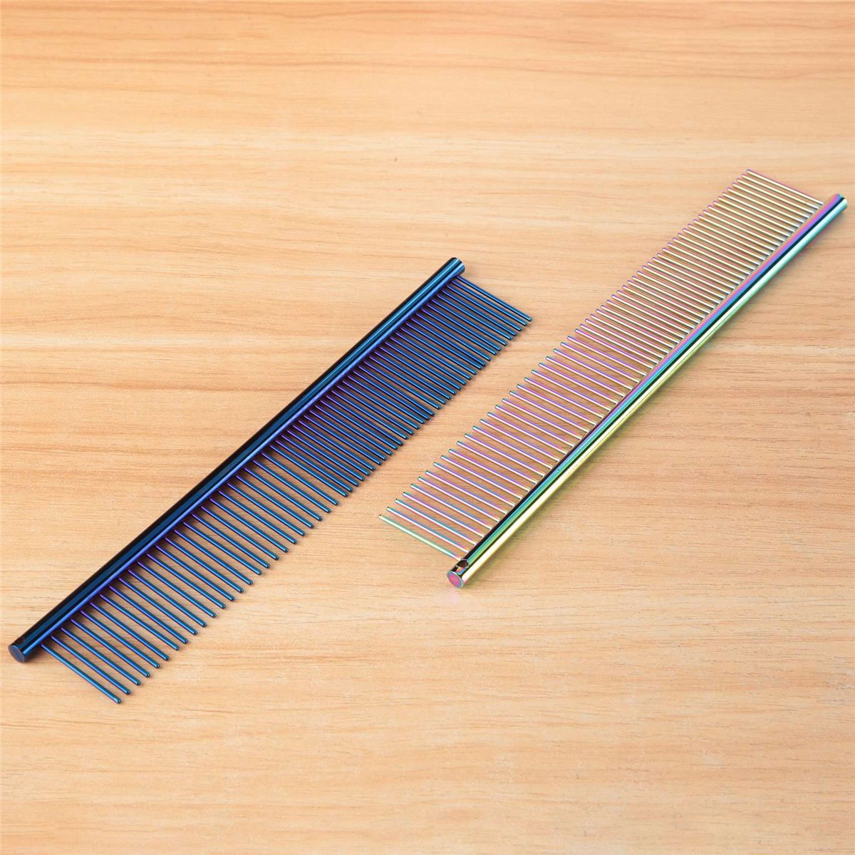 Pièces Animaux Peignes Acier, Toilettage Pour Chien Chat Peigne Multi-Couleurs Chien Peigne À Dents En Acier Inoxydable Pour Suppression Tangles