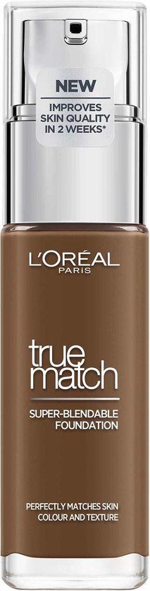 'Oréal Paris Fond de Teint Fluide Hydratation 24H Formule à 'Acide Hyaluronique Tous les Types de Peaux Accord Parfait Teinte : Espresso 10.R 30 ml