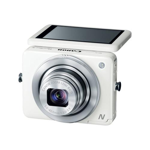 Appareil Photo Compact Canon Powershot N Blanc Compact - 12.1 Mp - 1080P - 8X Zoom Optique - Wi-Fi - Blanc