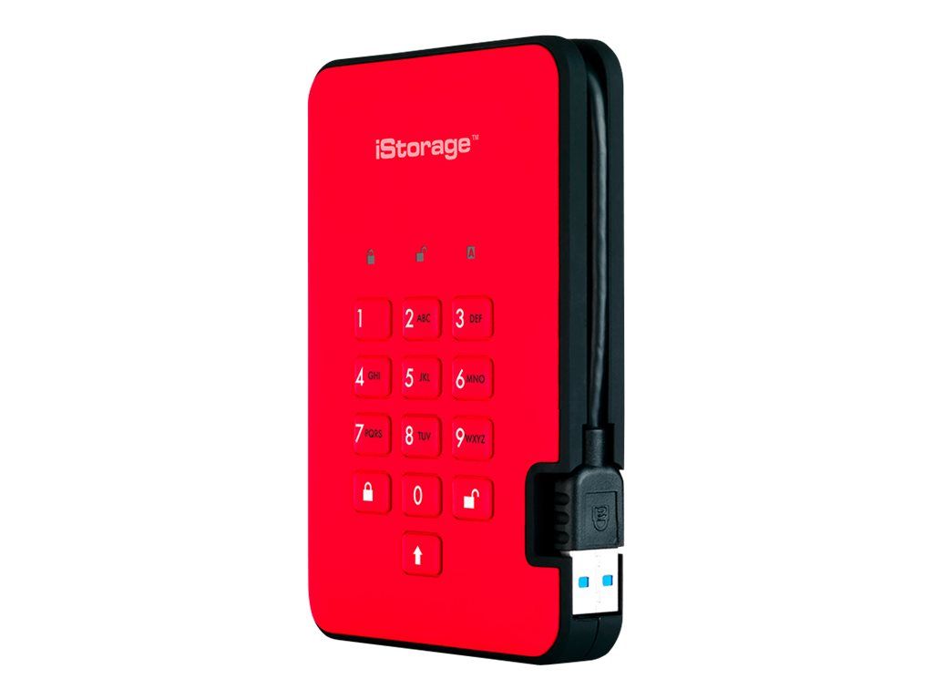 iStorage diskAshur² Disque dur chiffré externe portable USB 3.1 Gen 1 5400 toursmin mémoire tampon : 8 Mo AES 256 bits FIPS 197 passion Conformité TAA - vue 2