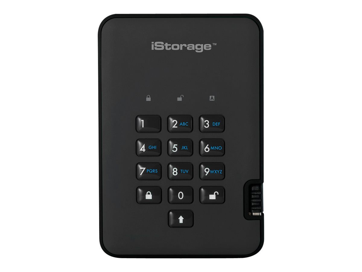 iStorage diskAshur² SSD chiffré externe portable USB 3.1 FIPS 197 256 bit AES XTS fantôme Conformité TAA