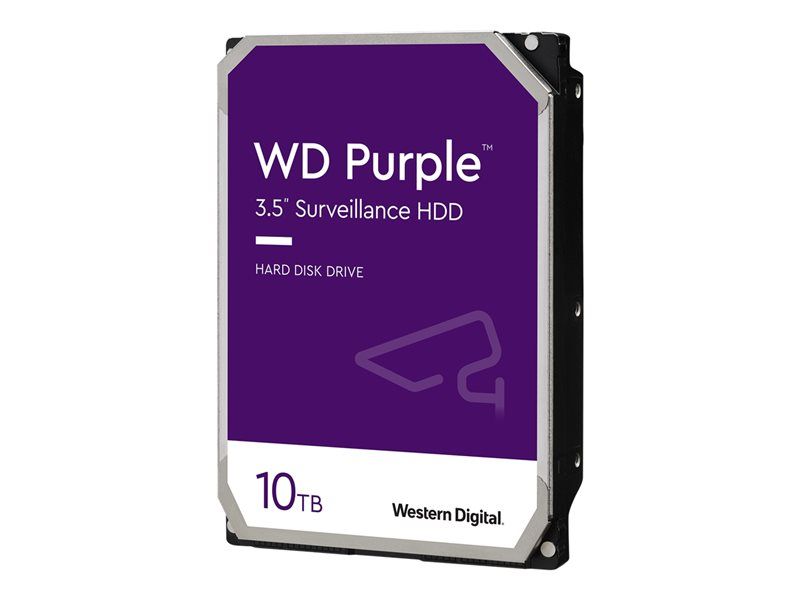 WD Purple WD101PURZ - Disque dur - 10 To - interne - 3.5 - SATA 6Gb/s - 7200 tours/min - mémoire tampon : 256 Mo