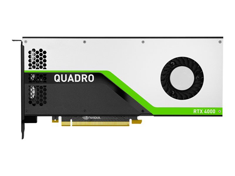NVIDIA Quadro RTX 4000 Carte graphique Quadro RTX 4000 8 Go GDDR6 PCIe 3.0 x16 3 x DisplayPort USB C Adaptateurs inclus