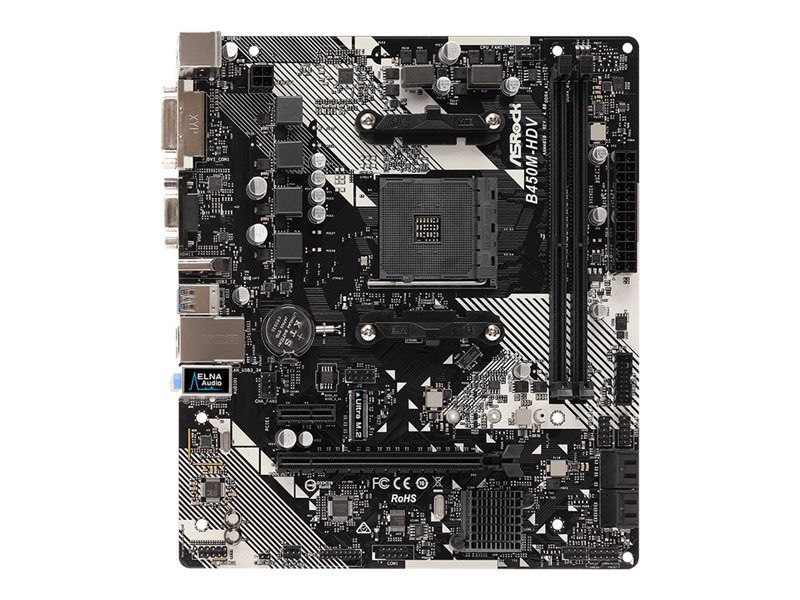 Asrock B450M HDV R4.0 AMD B450 Emplacement AM4 micro ATX Neuf - vue 4
