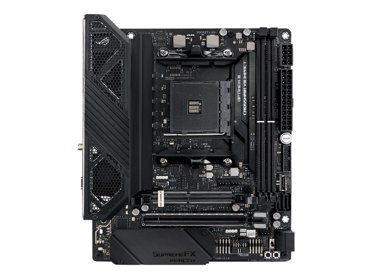 ASUS ROG Crosshair VIII Impact - Carte-mère - ATX - Socket AM4 - AMD X570 Chipset - USB-C Gen2, USB 3.2 Gen 1, USB 3.2 Gen 2 - Gigabit LAN, 2.5 Gigabit LAN - audio HD (8 canaux)