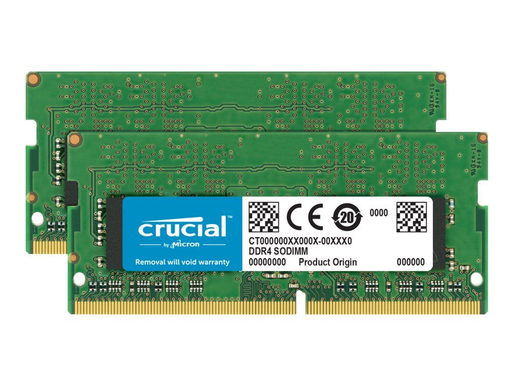 Crucial DDR4 kit : 2 x SO DIMM 260 broches 2666 MHz / PC4 21300 CL19 1.2 V mémoire sans tampon non ECC