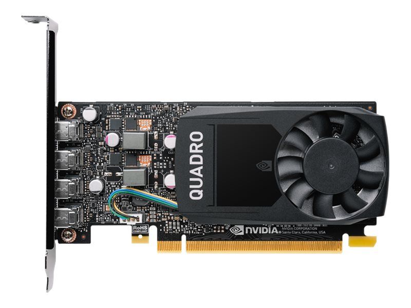 NVIDIA Quadro P620 Carte graphique Quadro P620 2 Go GDDR5 PCIe 3.0 x16 profil bas 4 x Mini DisplayPort Adaptateurs inclus