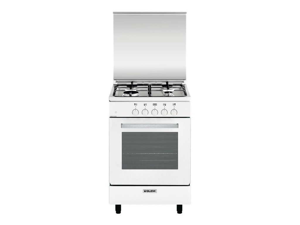 GLEM Cuisinière 4 feux gaz largeur 53 cm GA551GWH - vue 2