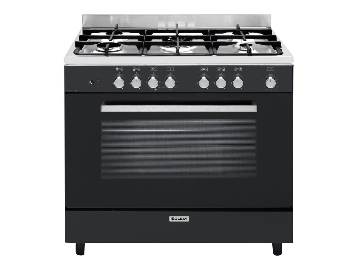 GLEM Piano de cuisson mixte 5 gaz four électrique GE960CVBK2 - vue 2