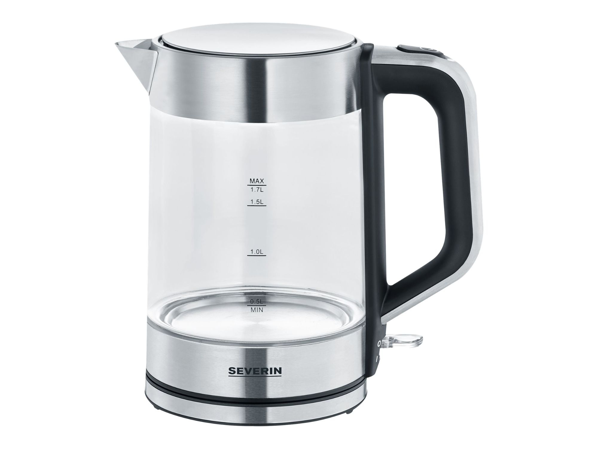 SEVERIN WK 3420 - Bouilloire - 1.7 litres - 2.2 kWatt - glass/brushed stainless steel/black