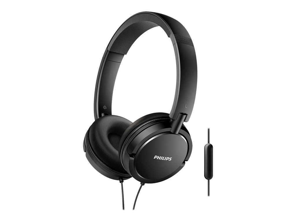 Casque Philips SHL500500 Casque avec câble son d'excellente qualité coussinets en cuir à isolation phonique micro intégré arceau en acier léger pliage à plat - vue 7