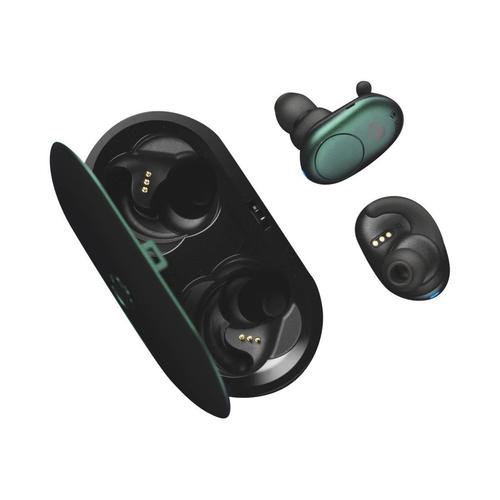 Skullcandy Push True Sans Fil Earbuds,Intra-Auriculaires Bluetooth Avec Microphone,12H Durée Batterie Avec Coffret Pour Charge,Silicone Fit Fins Pour Port Sécurisé, Gris Foncé