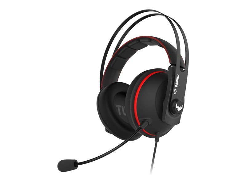 ASUS TUF Gaming H7 - Micro-casque - circum-aural - filaire - USB, jack 3,5mm - rouge