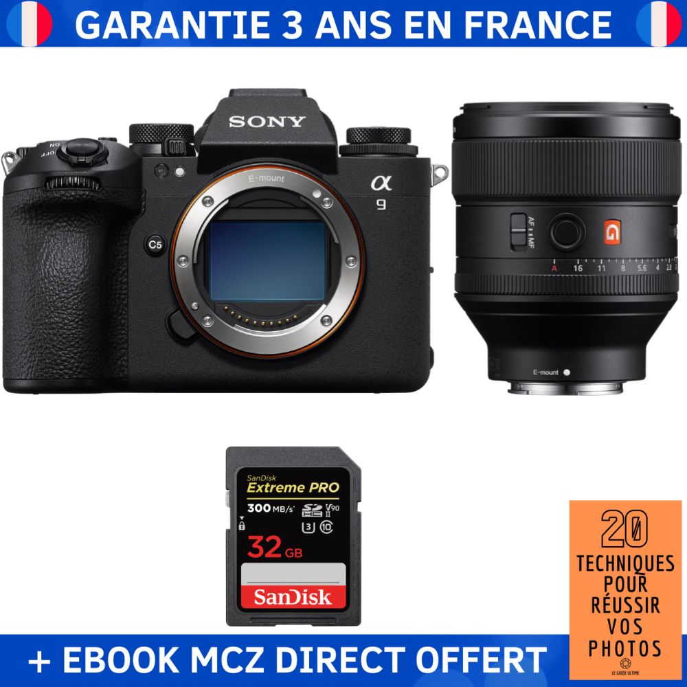Sony A9 III + FE 85mm f1.4 GM + 1 SanDisk Extreme PRO UHS II SDXC 300 MB/ + Ebook '20 Techniques pour Réussir vos Photos' Appareil Photo Professionnel - vue 3