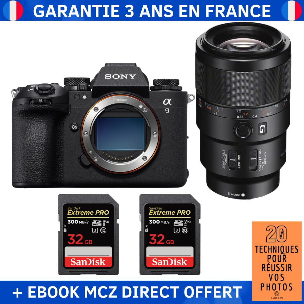 Sony A9 III + FE 90mm f2.8 Macro G OSS + 2 SanDisk Extreme PRO UHS II SDXC 300 MB/ + Ebook '20 Techniques pour Réussir vos Photos' Appareil Photo Professionnel - vue 3