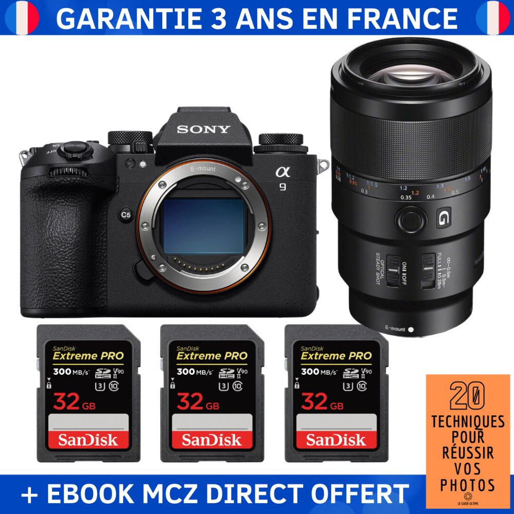 Sony A9 III + FE 90mm f2.8 Macro G OSS + 3 SanDisk Extreme PRO UHS II SDXC 300 MB/ + Ebook '20 Techniques pour Réussir vos Photos' Appareil Photo Professionnel - vue 2
