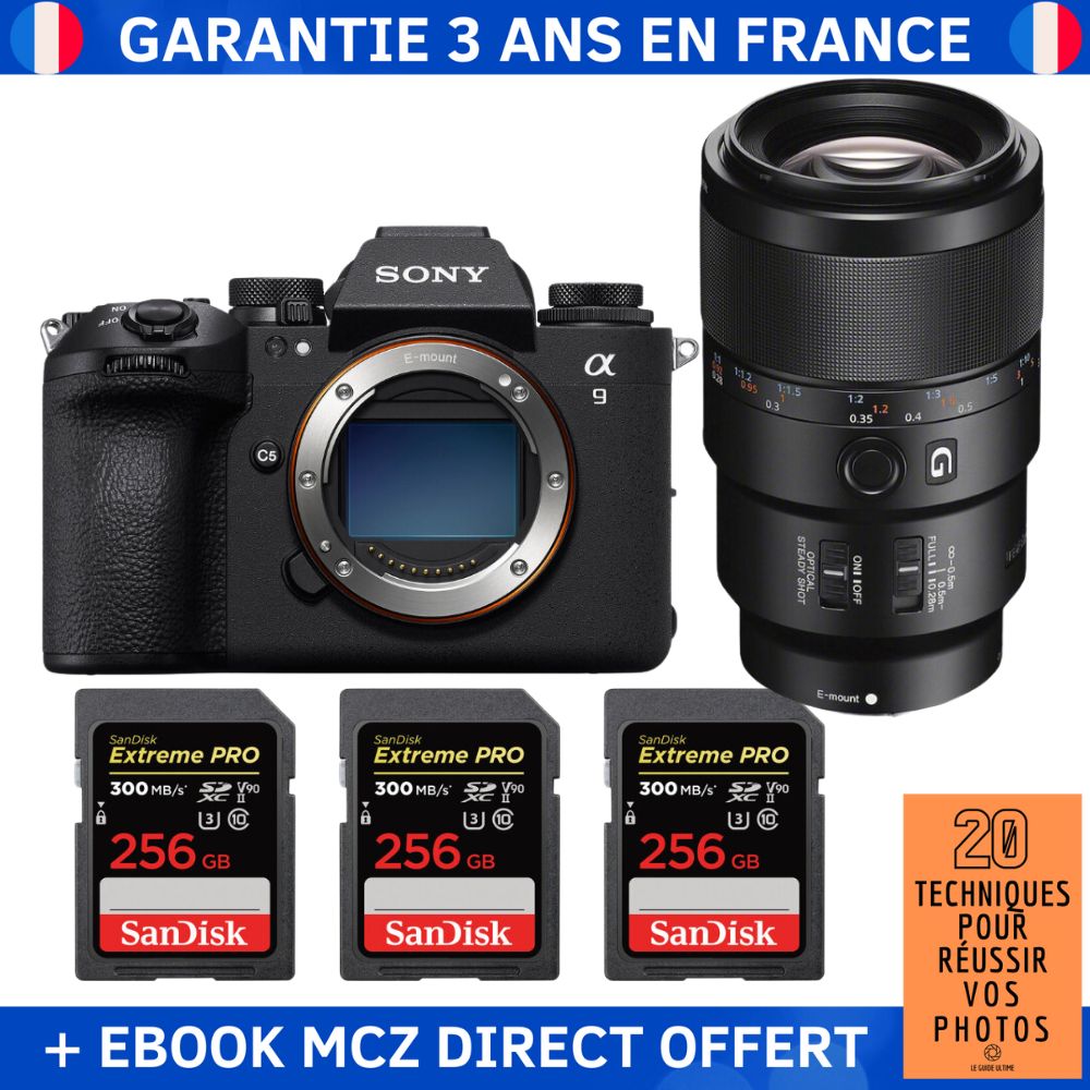 Sony A9 III + FE 90mm f2.8 Macro G OSS + 3 SanDisk Extreme PRO UHS II SDXC 300 MB/ + Ebook '20 Techniques pour Réussir vos Photos' Appareil Photo Professionnel - vue 3