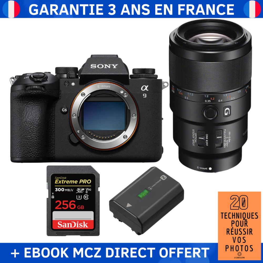 Sony A9 III + FE 90mm f2.8 Macro G OSS + 1 SanDisk Extreme PRO UHS II SDXC 300 MB/ + 1 Sony NP FZ100 + Ebook '20 Techniques pour Réussir vos Photos' Appareil Photo Professionnel - vue 4