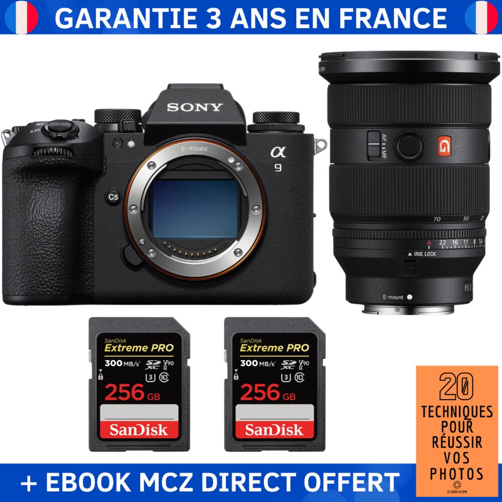 Sony A9 III + FE 24 70mm f2.8 GM II + 2 SanDisk Extreme PRO UHS II SDXC 300 MB/ + Ebook '20 Techniques pour Réussir vos Photos' Appareil Photo Professionnel - vue 3