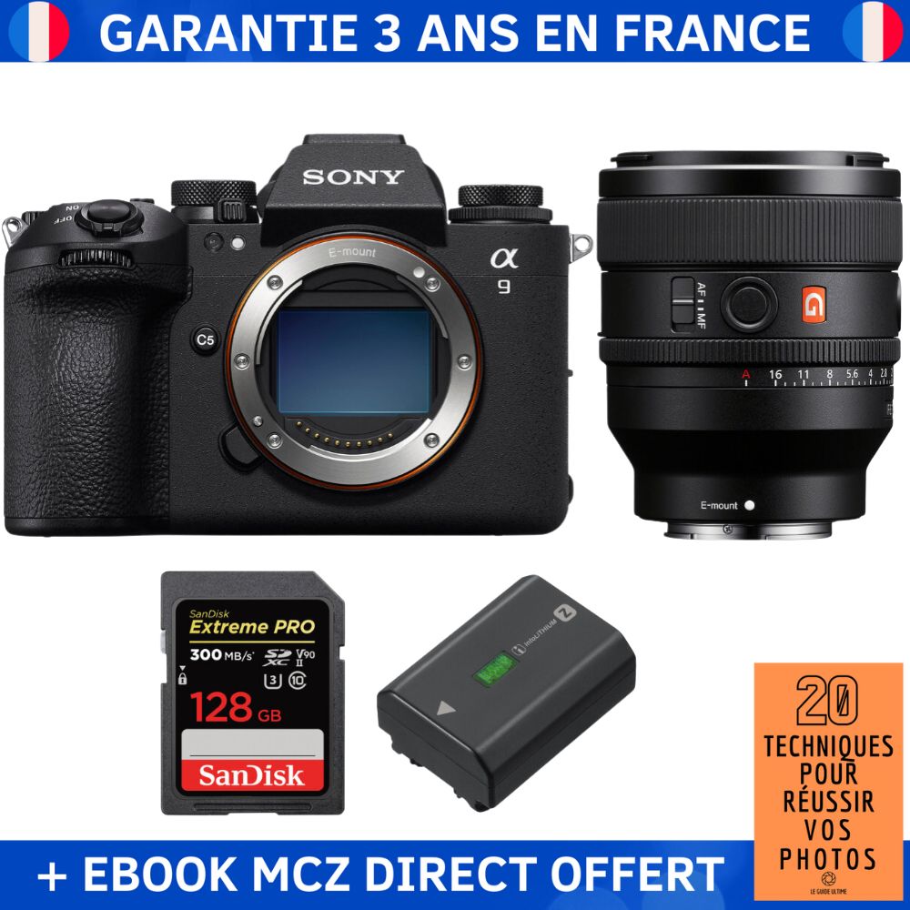 Sony A9 III + FE 50mm f1.4 GM + 1 SanDisk Extreme PRO UHS II SDXC 300 MB/ + 1 Sony NP FZ100 + Ebook '20 Techniques pour Réussir vos Photos' Appareil Photo Professionnel - vue 4