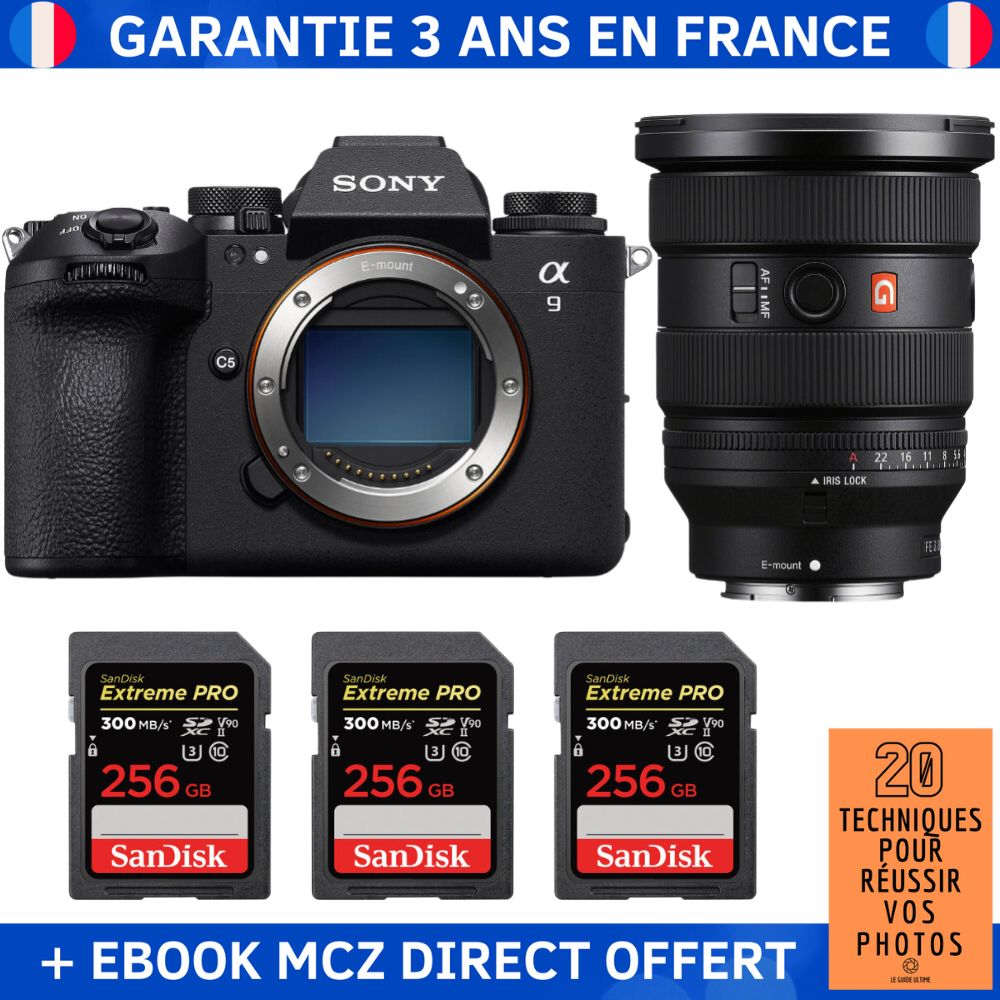 Sony A9 III + FE 16 35mm f2.8 GM II + 3 SanDisk Extreme PRO UHS II SDXC 300 MB/ + Ebook '20 Techniques pour Réussir vos Photos' Appareil Photo Professionnel - vue 3