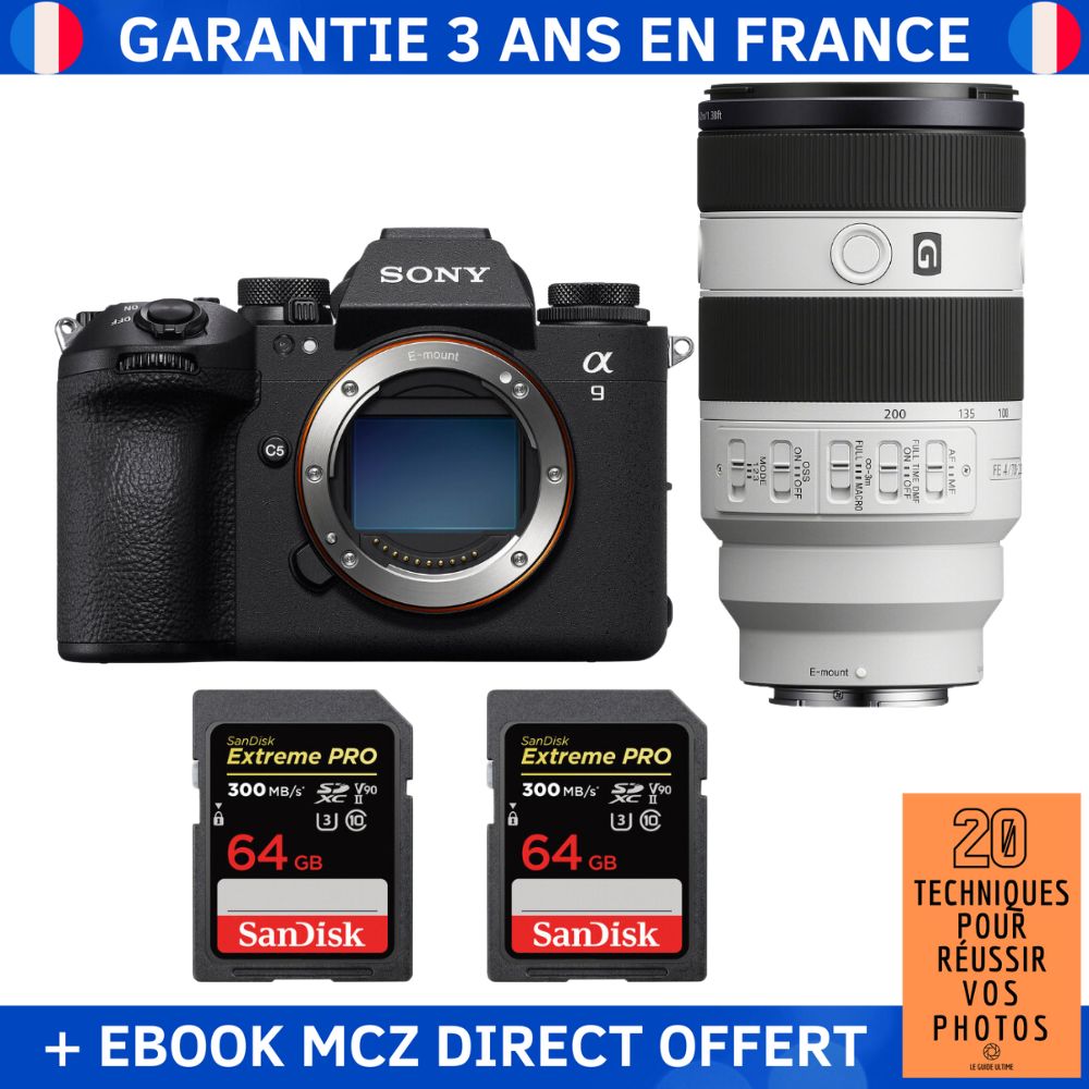 Sony A9 III + FE 70 200mm f4 Macro G OSS II + 2 SanDisk Extreme PRO UHS II SDXC 300 MB/ + Ebook '20 Techniques pour Réussir vos Photos' Appareil Photo Professionnel - vue 2