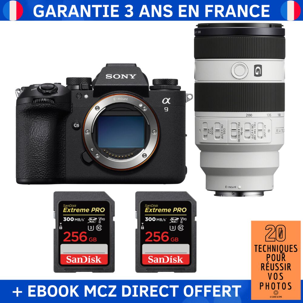 Sony A9 III + FE 70 200mm f4 Macro G OSS II + 2 SanDisk Extreme PRO UHS II SDXC 300 MB/ + Ebook '20 Techniques pour Réussir vos Photos' Appareil Photo Professionnel - vue 3